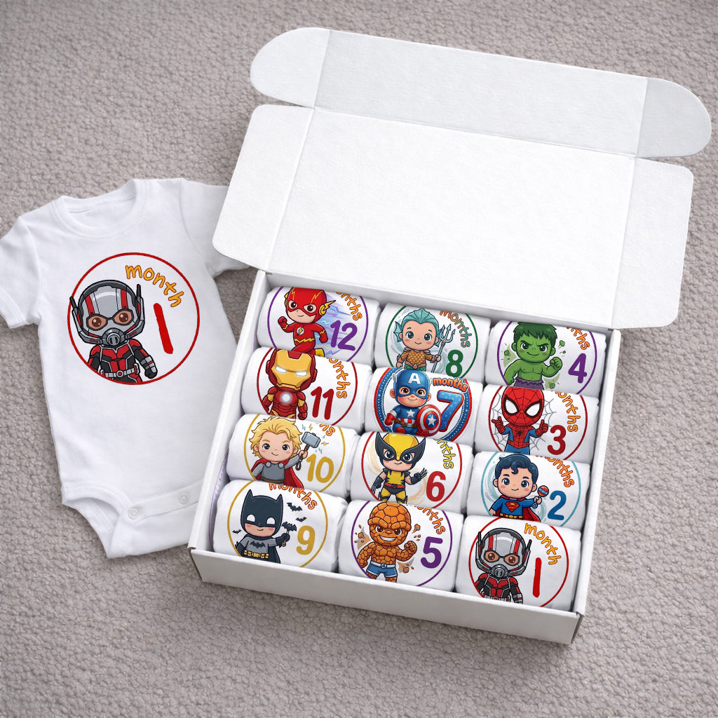 Baby's First Year Superhero Onesie Set